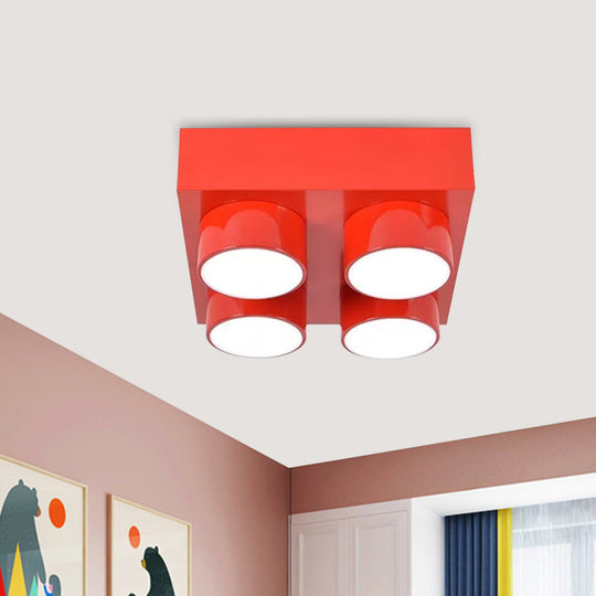 Kids Led Ceiling Light Fixture - Colorful Building Block Design’