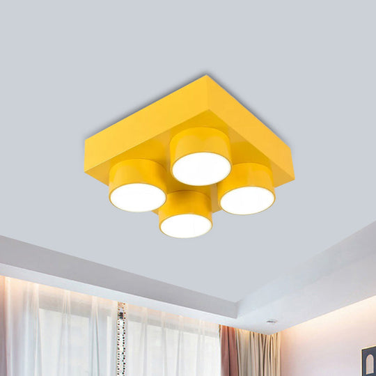 Kids Led Ceiling Light Fixture - Colorful Building Block Design’