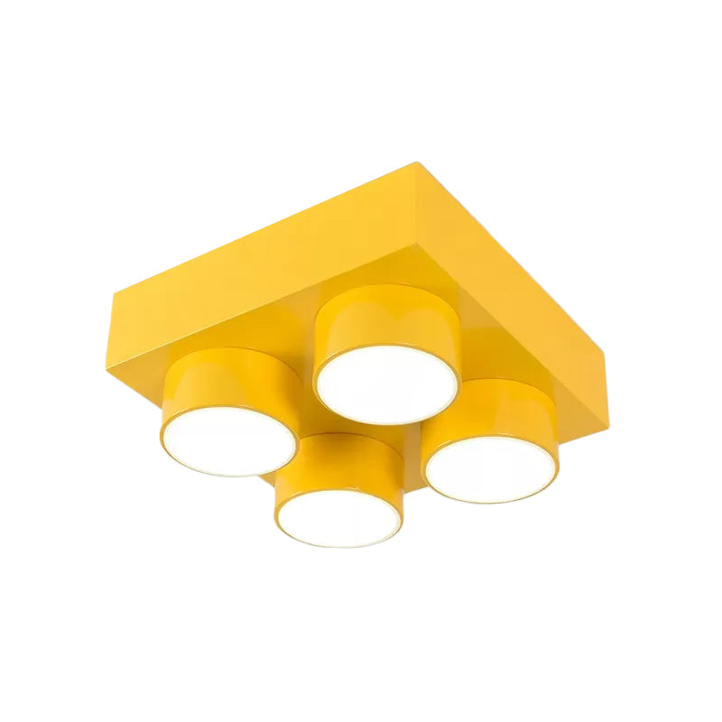 Kids Led Ceiling Light Fixture - Colorful Building Block Design’