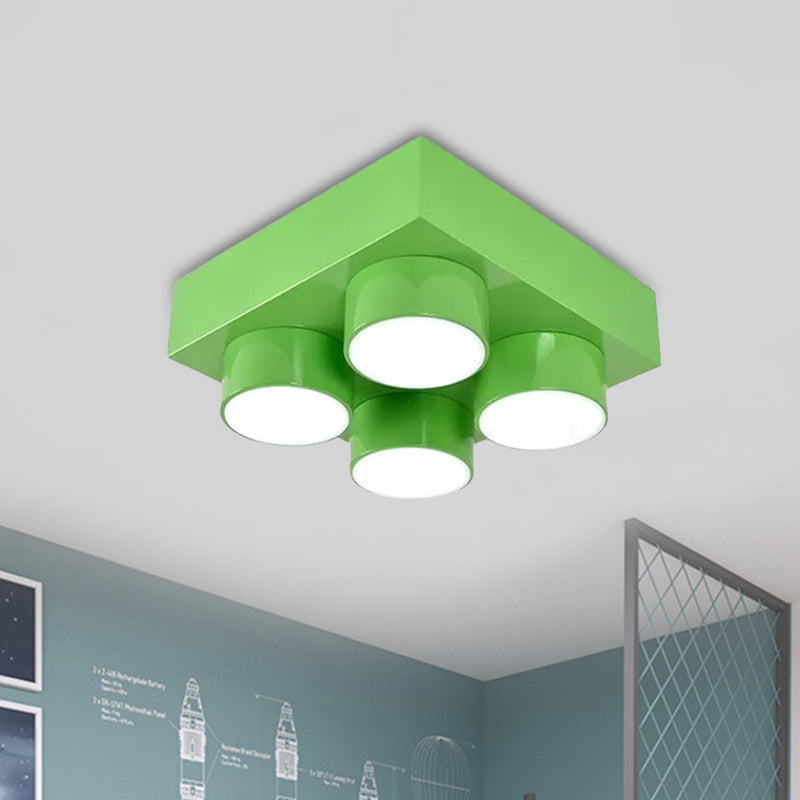 Kids Led Ceiling Light Fixture - Colorful Building Block Design’