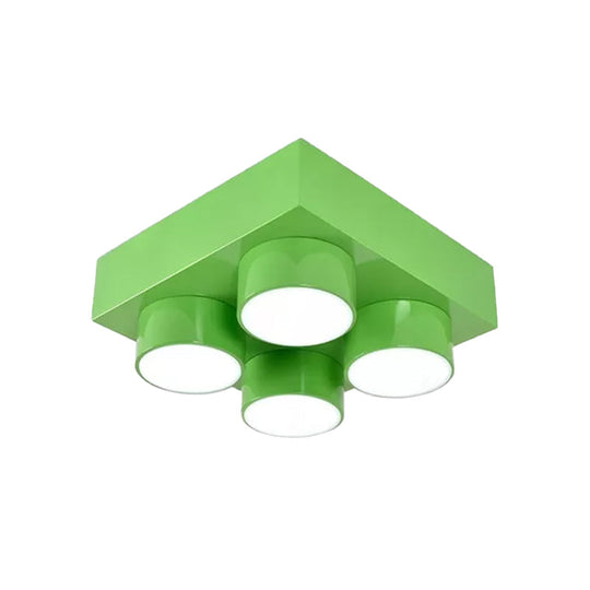 Kids Led Ceiling Light Fixture - Colorful Building Block Design’