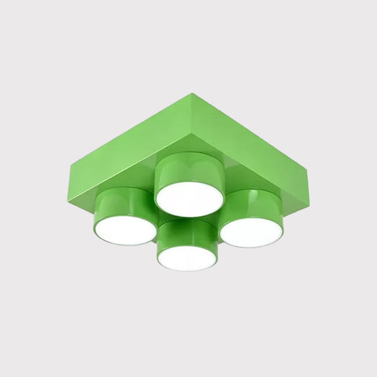 Kids Led Ceiling Light Fixture - Colorful Building Block Design’