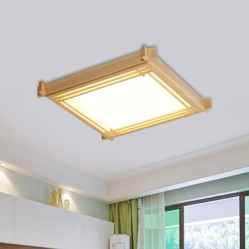 Minimalist Wood Oblong Led Ceiling Light In Beige - 3 Sizes (14’/19.5’/23’) Warm/White