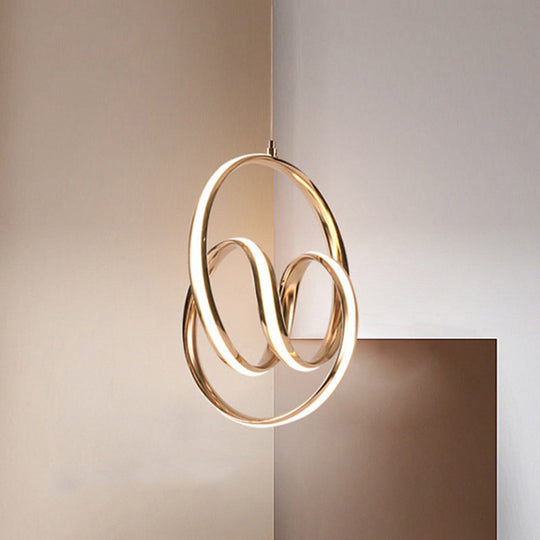 Rose Gold Aluminum Led Pendant Lighting - Simplicity And Warm/White Light / Warm