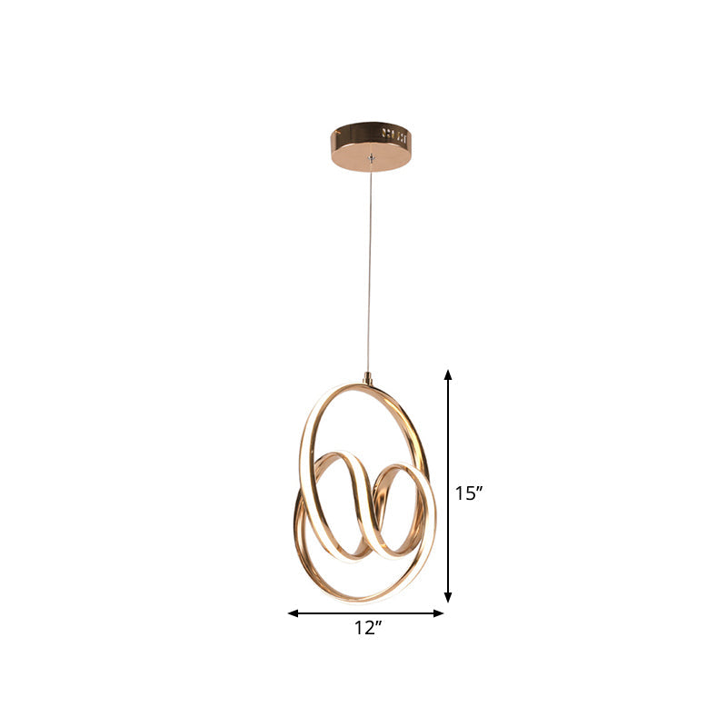 Rose Gold Aluminum Led Pendant Lighting - Simplicity And Warm/White Light