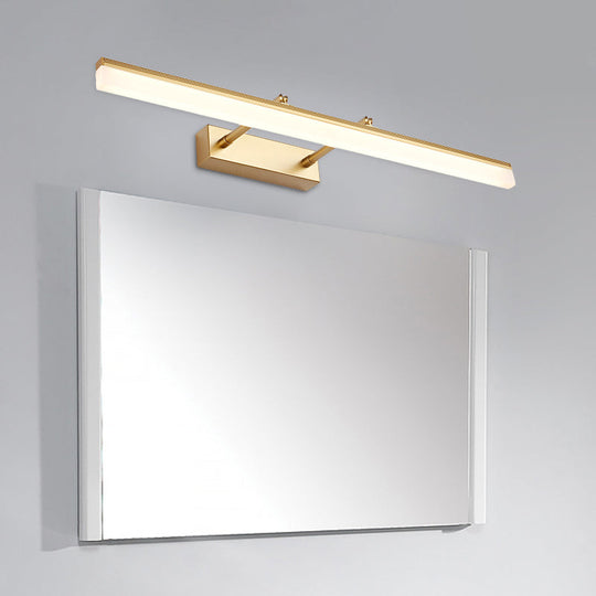 Modern Linear Acrylic Vanity Lamp: 16/19.5 Led Gold Wall Lighting Fixture / 16 Warm