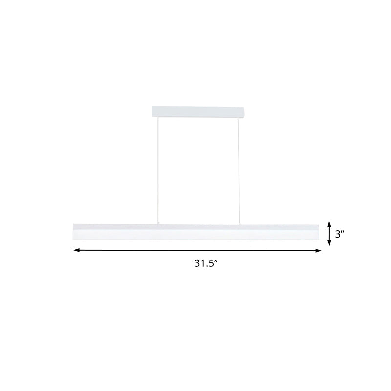 Sleek Black/White/Brown Linear Pendant Led Light In Warm/White/Natural 31.5’/39’/47’ Wide