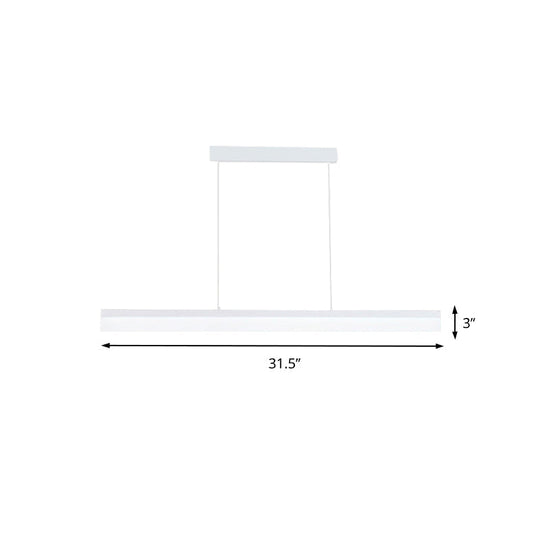 Sleek Black/White/Brown Linear Pendant Led Light In Warm/White/Natural 31.5’/39’/47’ Wide