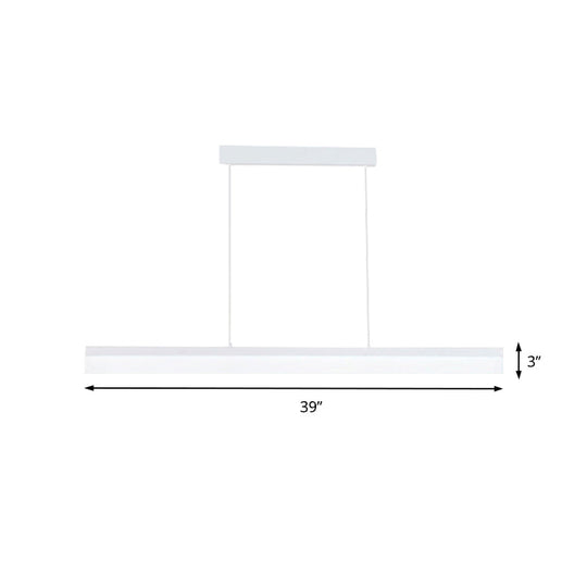 Minimalist Led Pendant Light In Black White Or Brown - Warm Natural Lighting 31.5 39 47 Wide