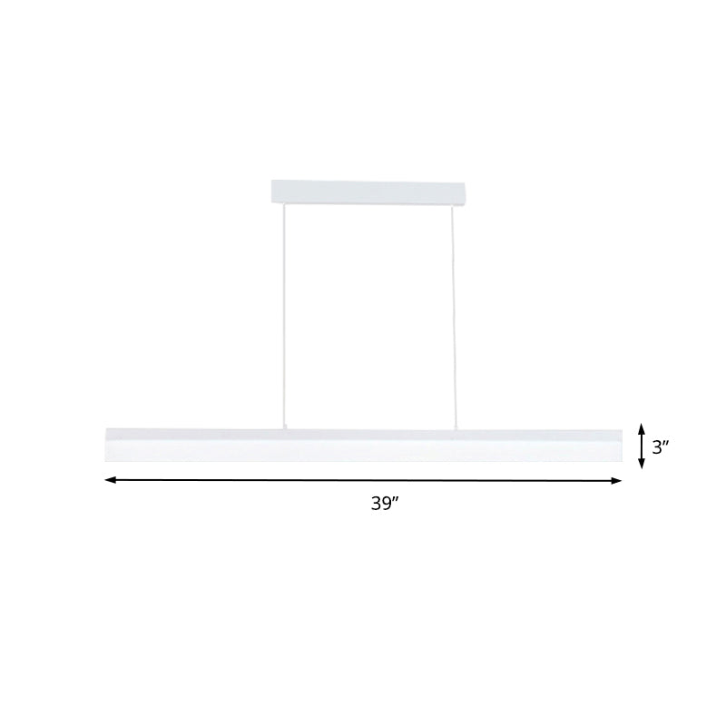 Sleek Black/White/Brown Linear Pendant Led Light In Warm/White/Natural 31.5’/39’/47’ Wide
