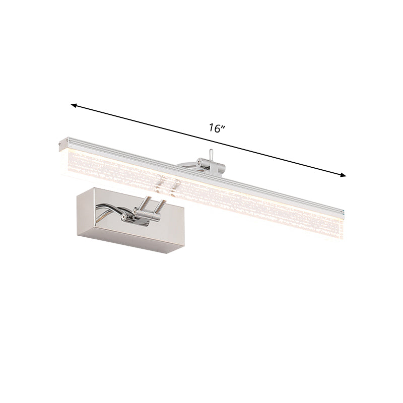 Modern Led Bathroom Wall Vanity Light With Rectangle Acrylic Shade And Warm/White
