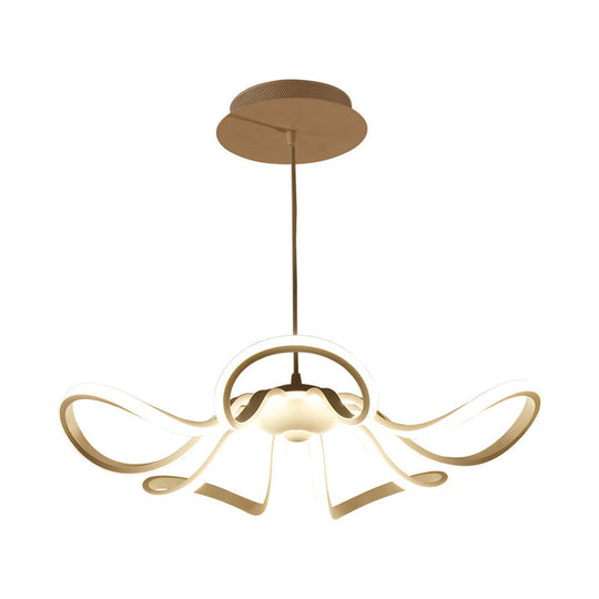 Minimalistic Aluminum Led Pendant Light Fixture For Bedroom With Rosette Design In