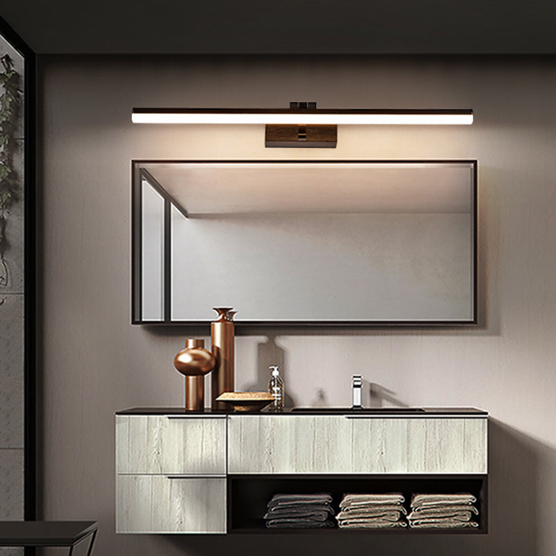 Sleek Metal Vanity Light Fixture Simplicity 16/19.5 L Led Wall Lamp In Black With Warm/White / 16