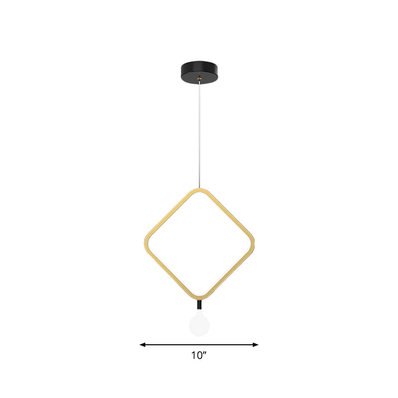 Minimal Aluminum Led Pendant Lamp With Milk Glass Shade - Warm/White Light