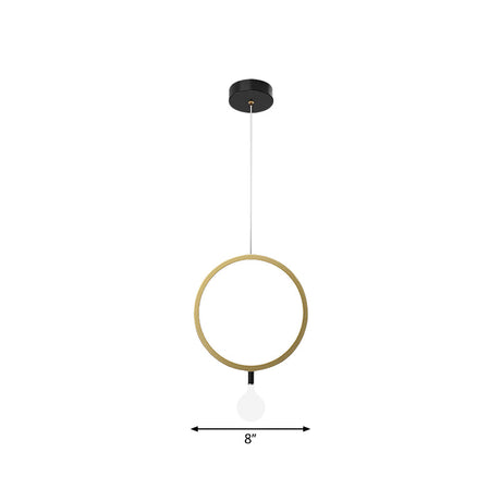 Minimal Aluminum Led Pendant Lamp With Milk Glass Shade - Warm/White Light