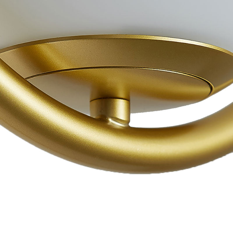 Modern Gold Glass Pendant Light With Led And V-Shaped Rod For Dining Room