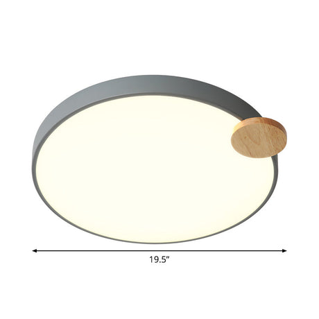 Nordic Metallic Led Flushmount Ceiling Light In Grey - Available 3 Sizes