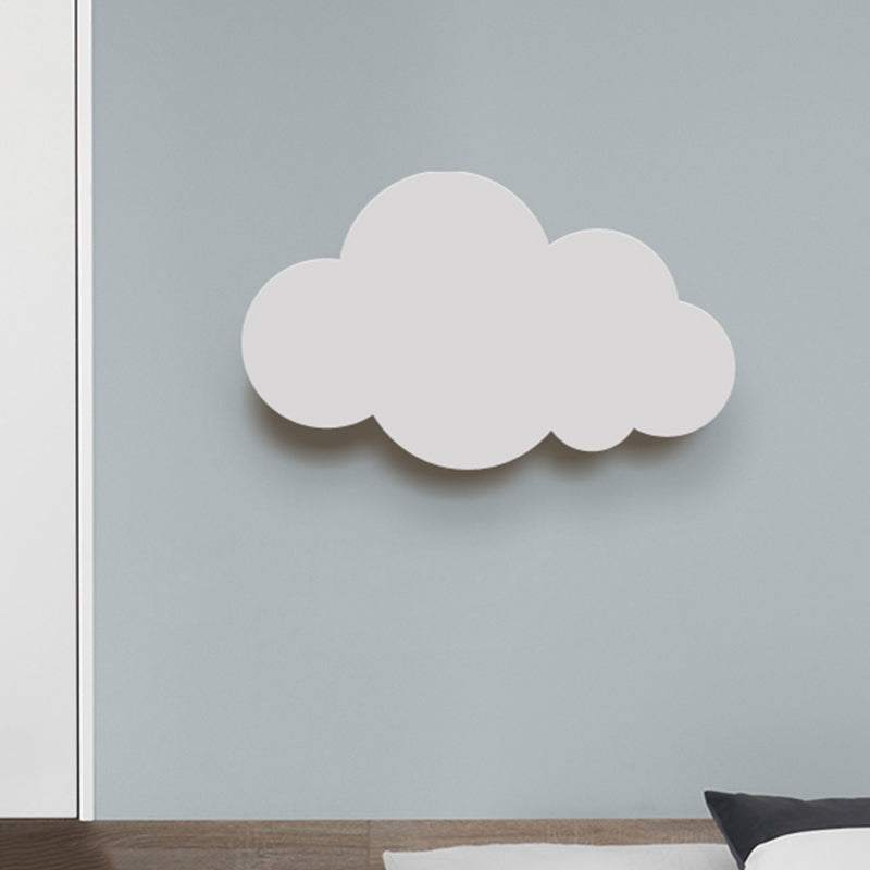 Colorful Cartoon Led Cloud Wall Sconce With Metallic Shade - Pink Yellow Blue