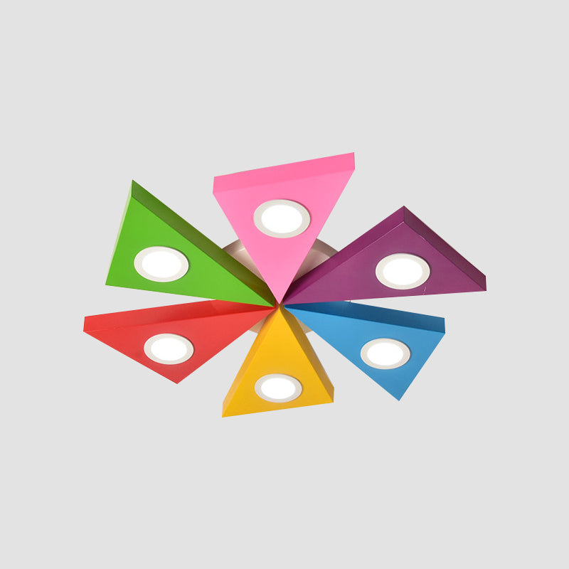 Colorful Windmill Led Ceiling Light For Kids’ Room - Acrylic Flushmount Fixture