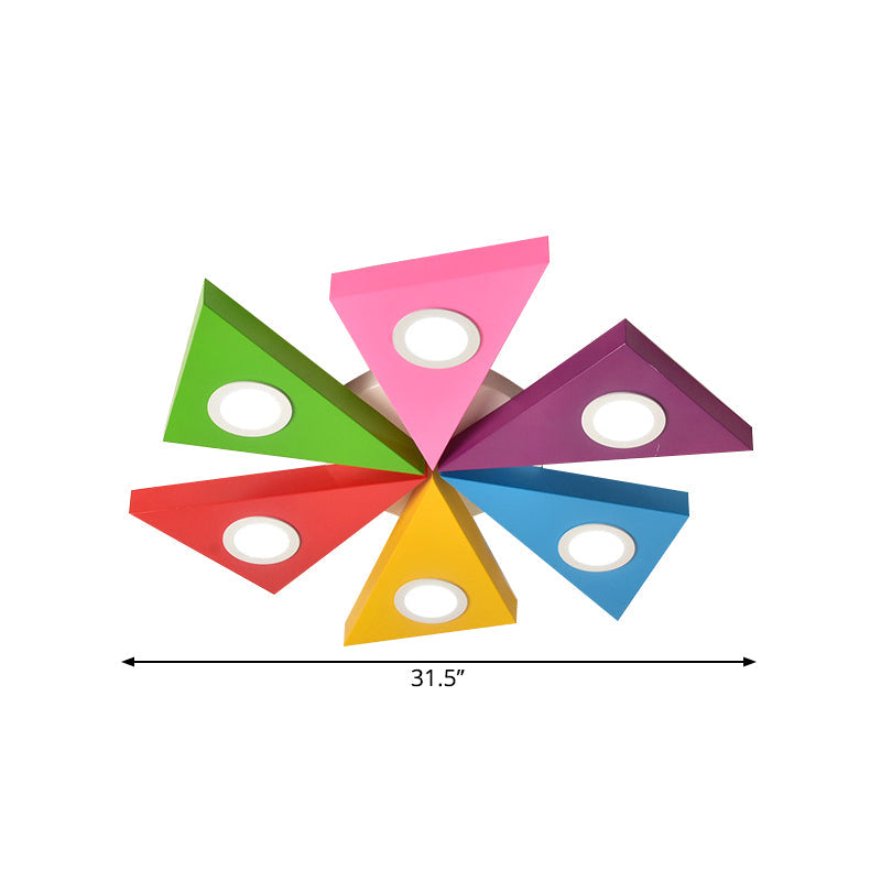 Colorful Windmill Led Ceiling Light For Kids’ Room - Acrylic Flushmount Fixture