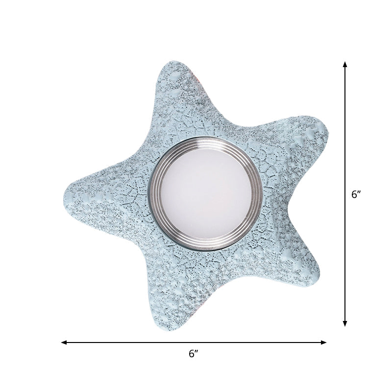 Navigate The Seas With Rudder Flush Mount Lighting Fixture For Kids Room In Blue Ceiling Light