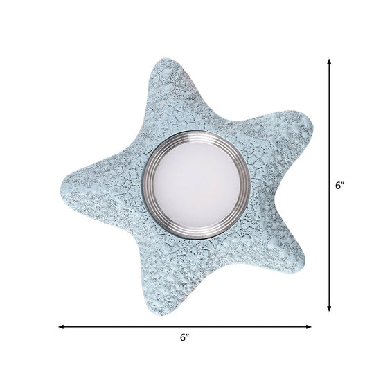 Navigate The Seas With Rudder Flush Mount Lighting Fixture For Kids Room In Blue Ceiling Light