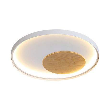 12/16/19.5 Simple Led Ceiling Flush Mount Light Fixture - Black/White Circular Design With Metallic