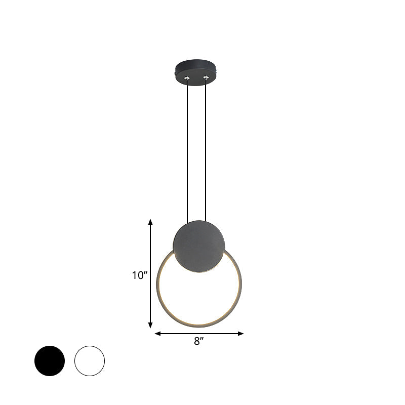 Contemporary Led Mini Pendant Light Kit With Adjustable Metal Shade In Black/White - Warm/White