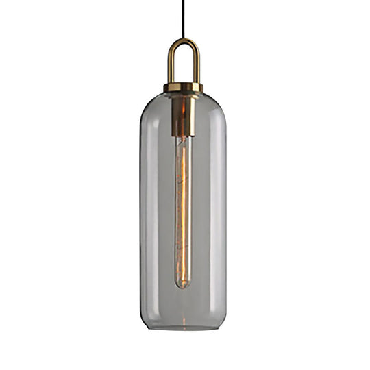 Modern Pendant Light For Dining Room - Clear/Smoky Glass Shade 1 5/6 Wide