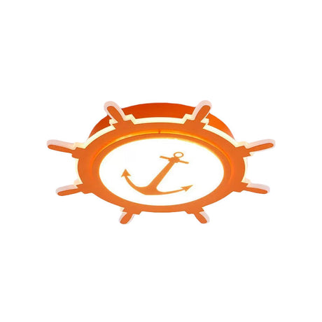 Colorful Cartoon Rudder Led Ceiling Lamp For Girls Bedroom