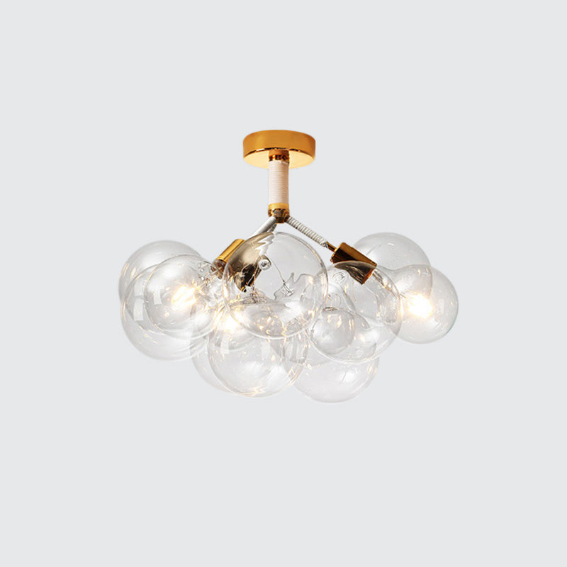 Clear Glass Bubble Ceiling Light For Child’s Bedroom Or Hallway - Simple Semi - Flush Mount Design
