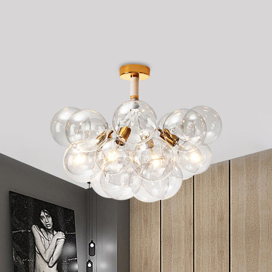 Clear Glass Bubble Ceiling Light For Child’s Bedroom Or Hallway - Simple Semi - Flush Mount