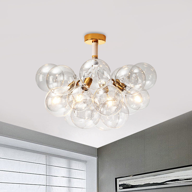 Clear Glass Bubble Ceiling Light For Child’s Bedroom Or Hallway - Simple Semi - Flush Mount Design