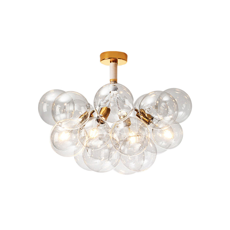 Clear Glass Bubble Ceiling Light For Child’s Bedroom Or Hallway - Simple Semi - Flush Mount Design