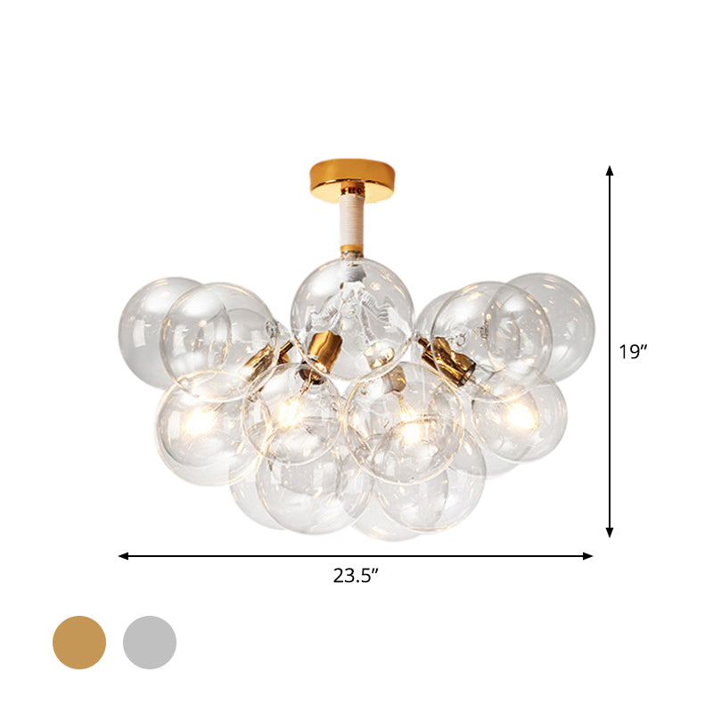 Clear Glass Bubble Ceiling Light For Child’s Bedroom Or Hallway - Simple Semi - Flush Mount Design