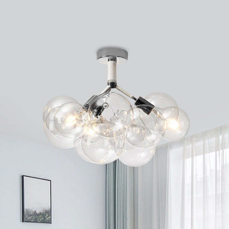 Clear Glass Bubble Ceiling Light For Child’s Bedroom Or Hallway - Simple Semi - Flush Mount