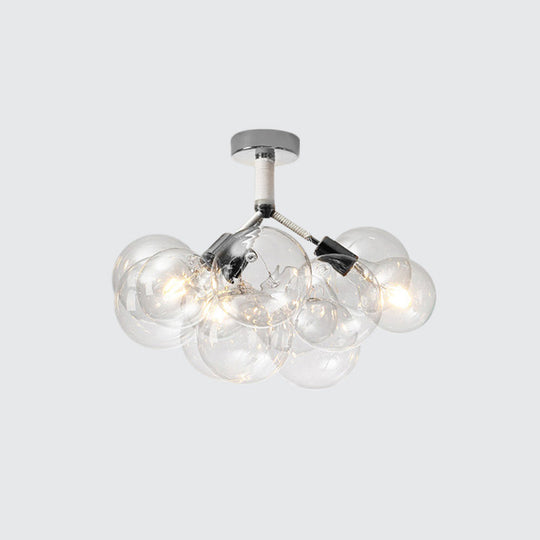 Clear Glass Bubble Ceiling Light For Child’s Bedroom Or Hallway - Simple Semi - Flush Mount Design