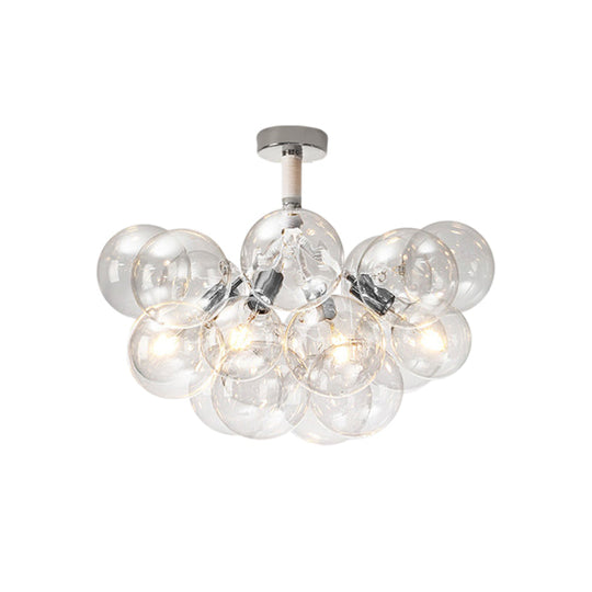 Clear Glass Bubble Ceiling Light For Child’s Bedroom Or Hallway - Simple Semi - Flush Mount Design