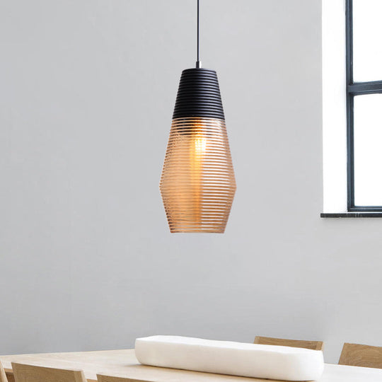 Amber Glass Contemporary Pendant Light For Hotel Dining Table