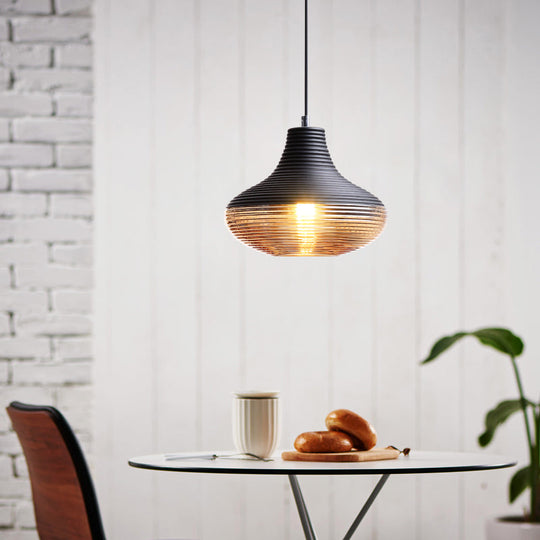 Amber Glass Contemporary Pendant Light For Hotel Dining Table