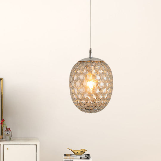 Modern Pineapple Pendant Light With Hammered Glass - Perfect For Dining Table 1 Head