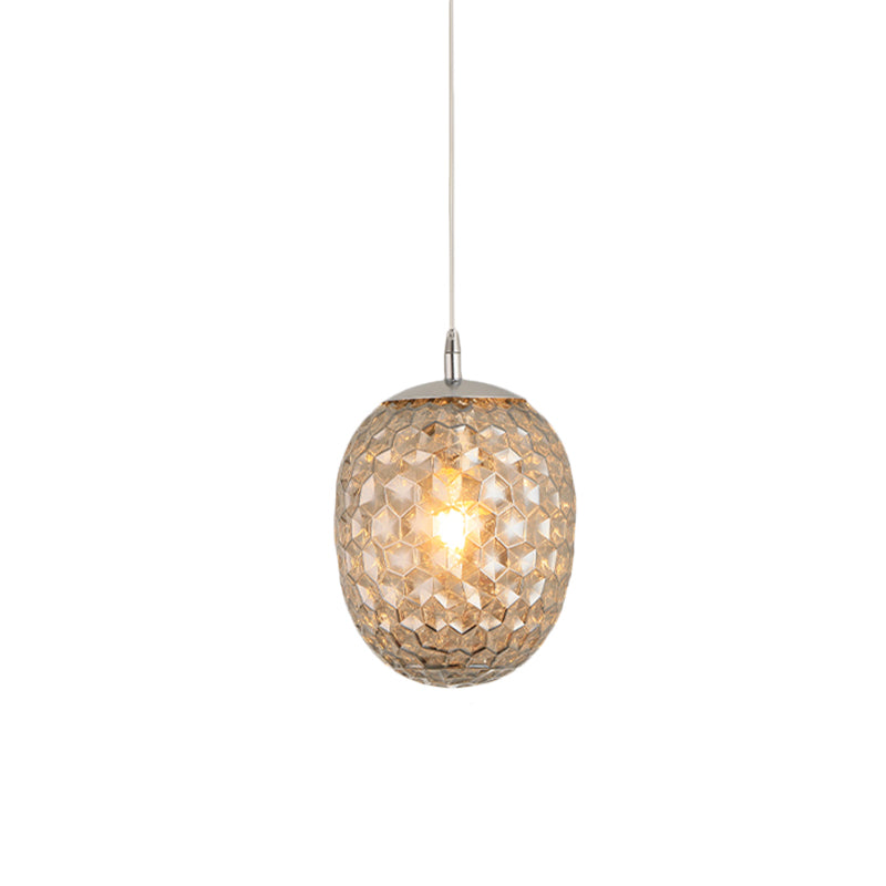 Modern Pineapple Pendant Light With Hammered Glass - Perfect For Dining Table 1 Head