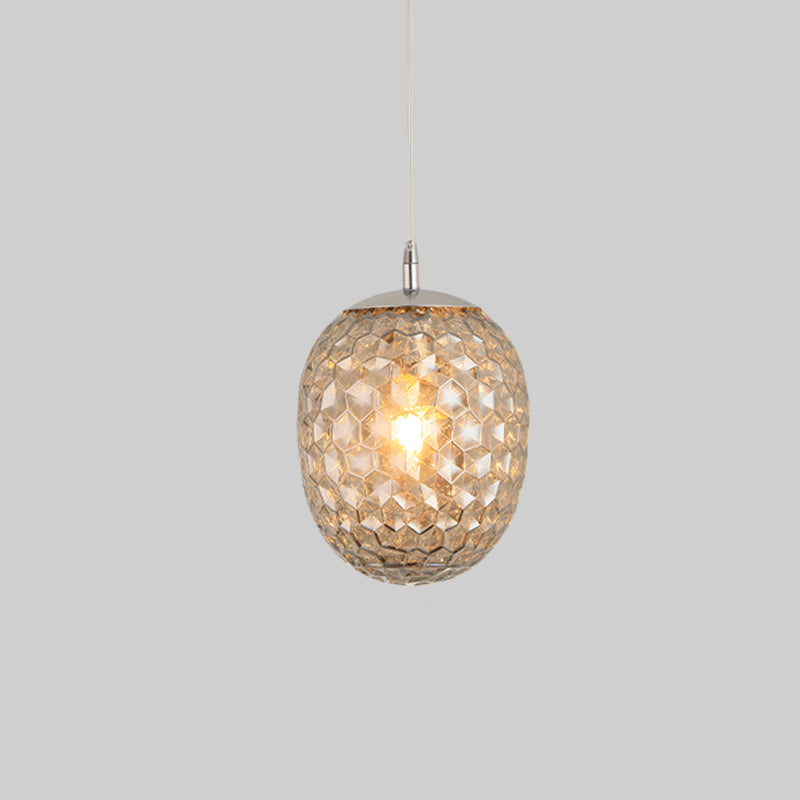 Modern Pineapple Pendant Light With Hammered Glass - Perfect For Dining Table 1 Head