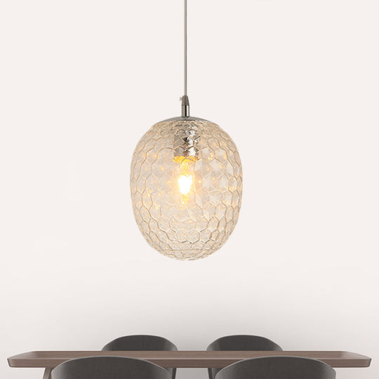 Modern Pineapple Pendant Light With Hammered Glass - Perfect For Dining Table 1 Head