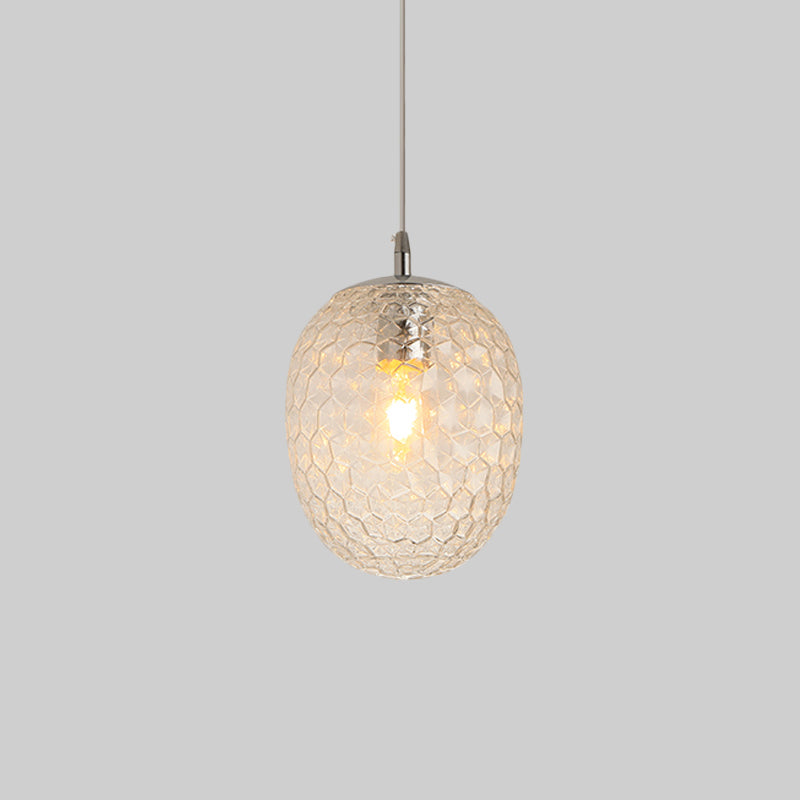 Modern Pineapple Pendant Light With Hammered Glass - Perfect For Dining Table 1 Head
