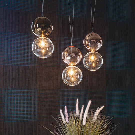 Gourd Pendant Lighting Clear Glass Ceiling Hanging Light For Office Hallway - Simple Style Single