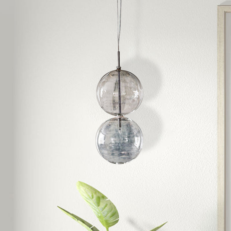 Clear Glass Gourd Pendant Light For Office And Hallway - Simple Elegant