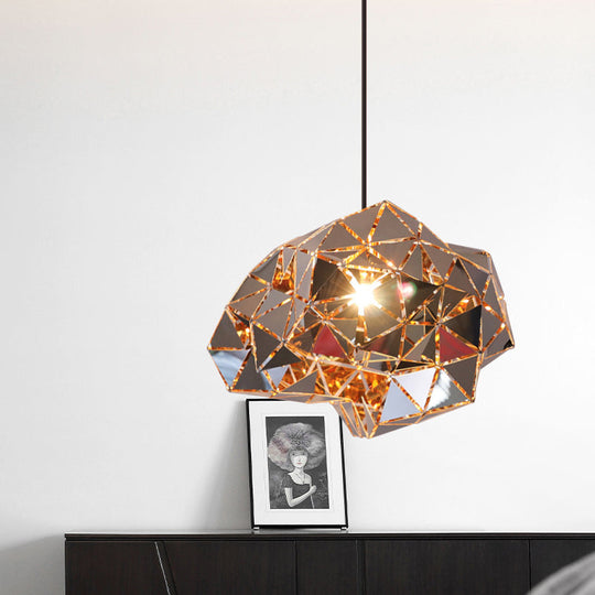 Irregular Polyhedron Pendant Light - Modern Metal Lamp For Dining Table Gold / 12
