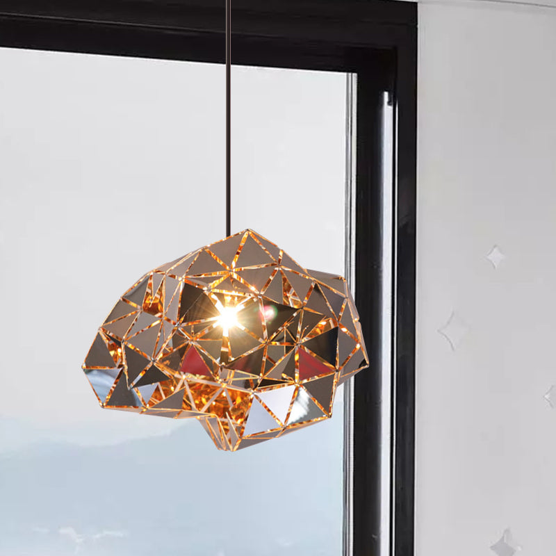 Metallic Polyhedron Pendant Light - Modern Hanging Lamp For Dining Table 1