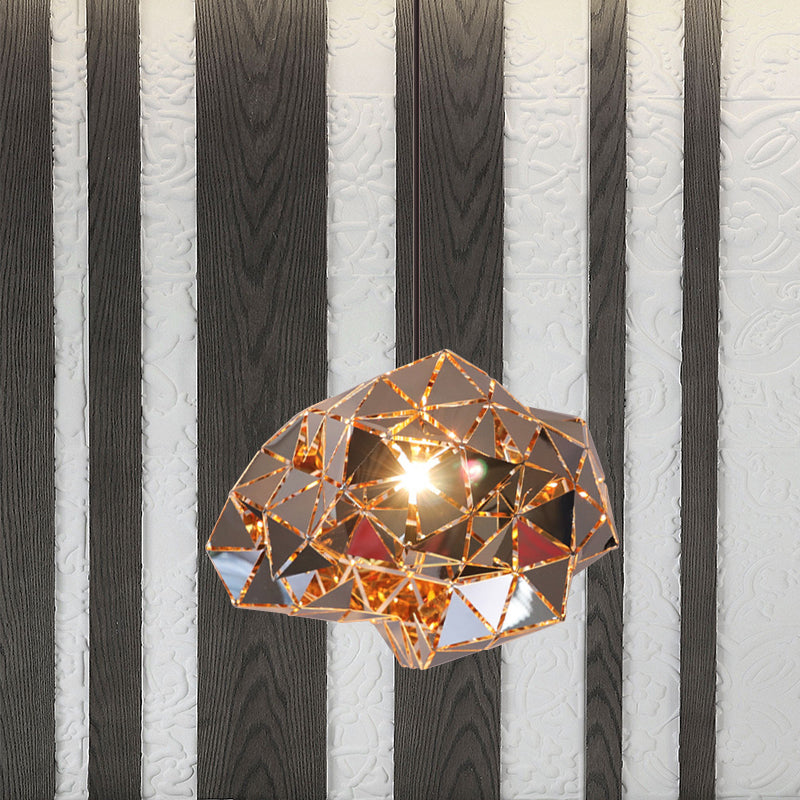 Irregular Polyhedron Pendant Light - Modern Metal Lamp For Dining Table